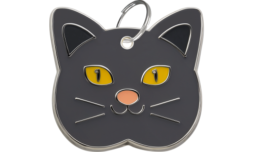 Personlig kattetag formet som en British Shorthair, laget av lett sinklegering og designet som id brikke katt.