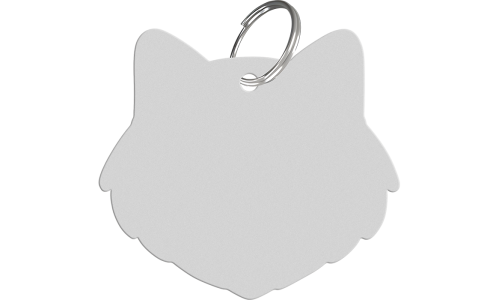 Glatt gravérbar bakside på Ingefærkatt kattetag i sinklegering med splittring, tilpasses som id brikke katt.