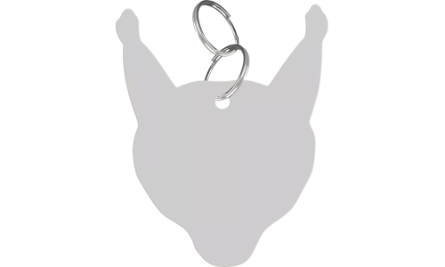 Glatt gravérbar bakside på Pumba Caracal kattetag i sinklegering med splittring, tilpasses som id brikke katt.